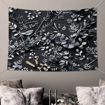 Tapisserie murale feuillue - décoration murale florale