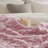 1 PC 50X60" Ruched Fur Throw Pink-121320024