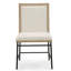 Ensemble de 2 chaises d'appoint Valer en chêne et en tissu beige avec structure en métal et dossier rembourré