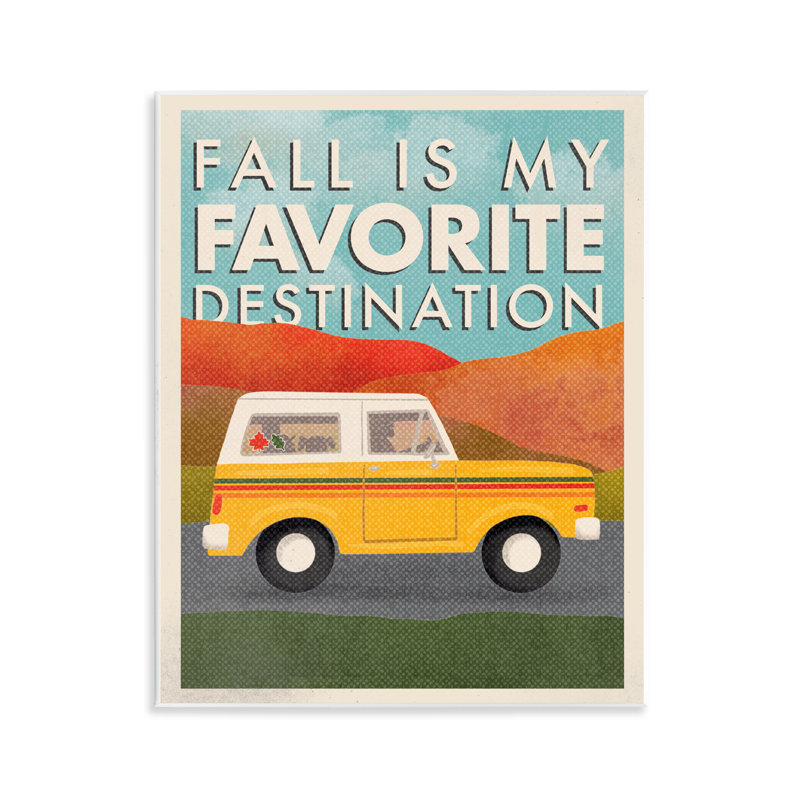 Plaque murale rétro «Fall Favorite Destination», conception par Jilly Jack Designs
