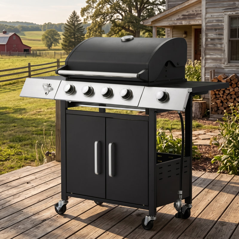 Barbecue au gaz propane à 4 brûleurs avec brûleur latéral