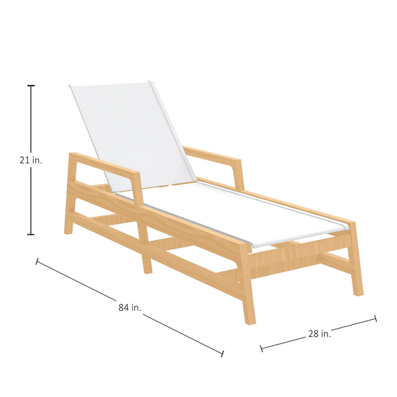 Seashore 79.75" Long Reclining Single Chaise, Natural