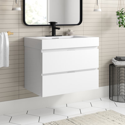 Ensemble de meuble-lavabo mural simple 30 po Royka