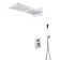 Cascade Bliss Modern Luxury Rectangle 3-Function Shower Faucet Set Pressure Balanced Shower System, Valve Trim Kit, 22-Inch Rainfall & Waterfall Shower Head, Handheld Shower