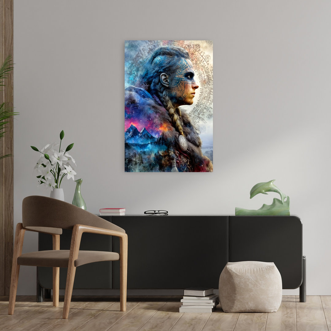 Viking Cosmic Warrior Dramatic Ethereal Mystical Portrait Architecture Wall Art Print
