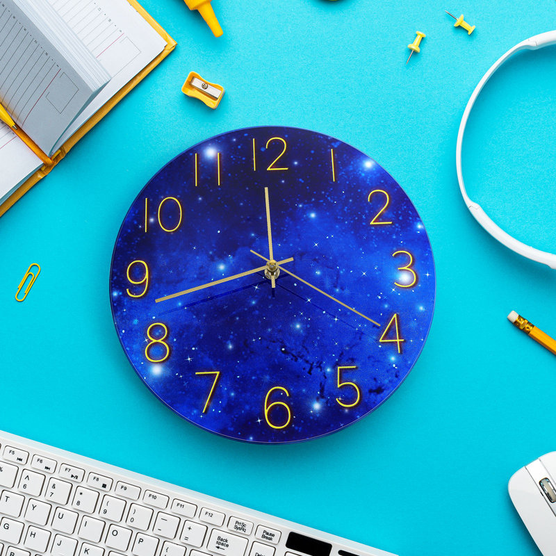 Horloge murale 12 po Galaxy Starry Sky