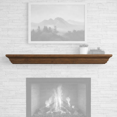 Floating Wood Fireplace Mantel Shelf - Crafted from Pine Wood - Traditional Design