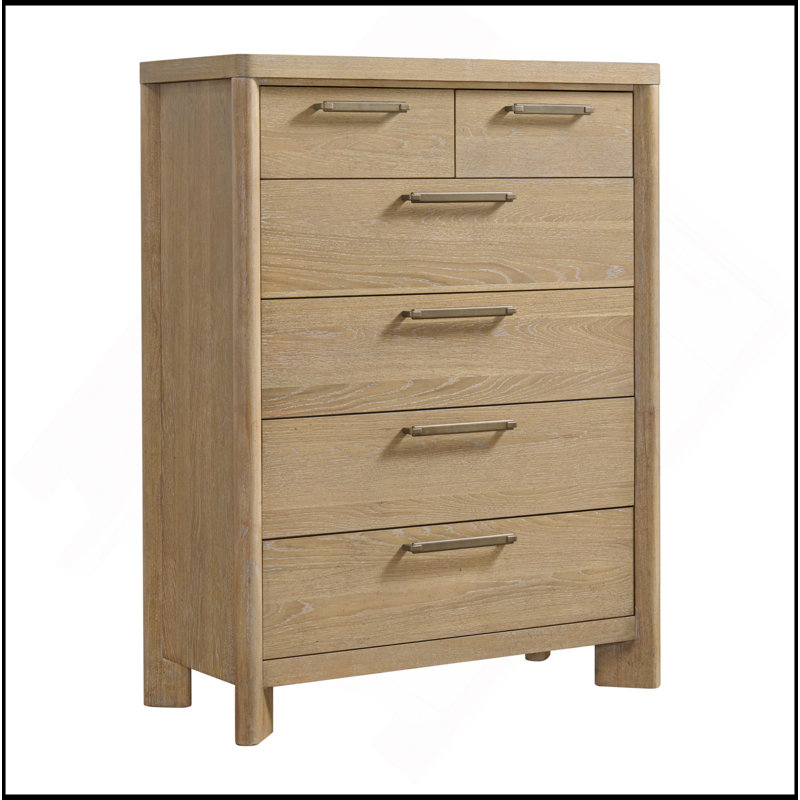 Commode 6 tiroirs brun clair