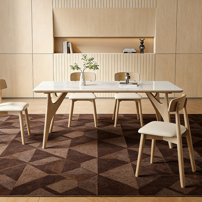Table de salle à manger italienne moderne, 5 pièces: table, 4 chaises, H 29,53 po x l 55,12 po x P 31,5 po
