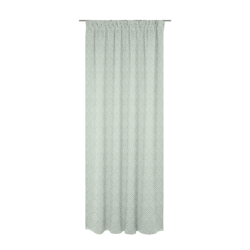 Abha Room Darkening Curtains Single Panel, Green, 225cm H x 132cm W