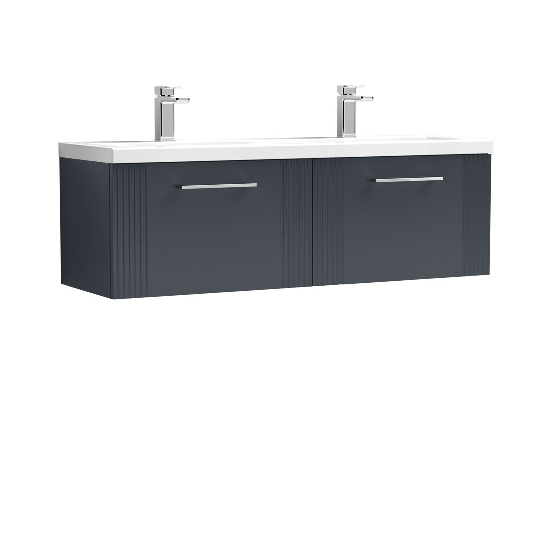 Deco 1205mm Double Bathroom Vanity with Integrated Vitreous China Basin
