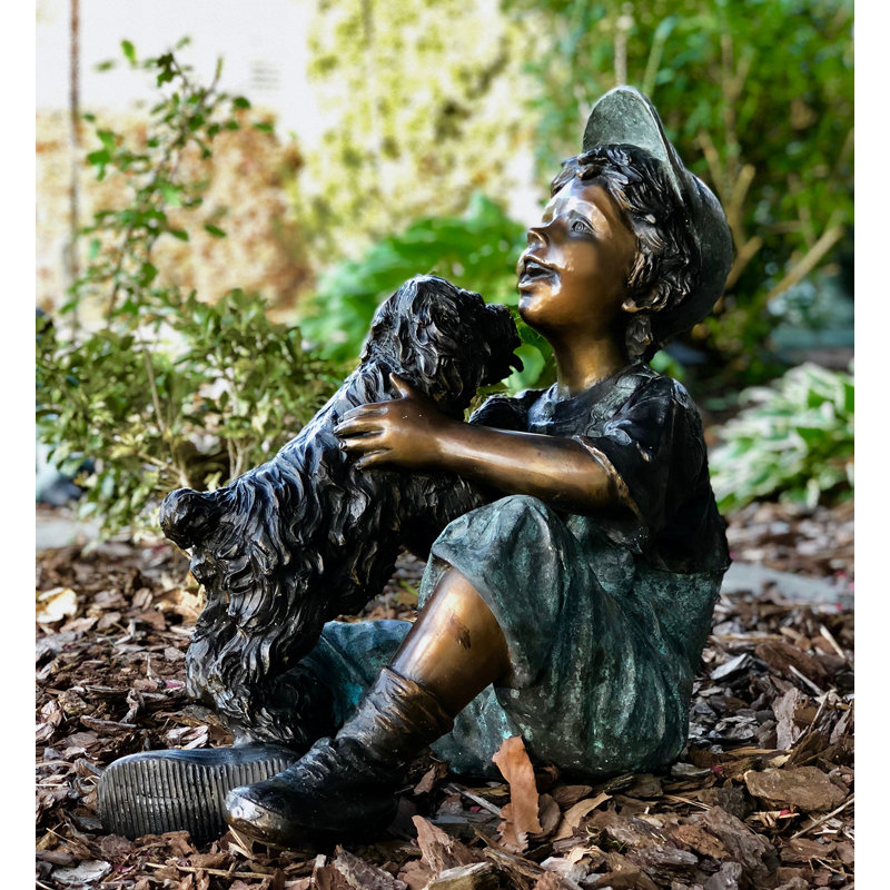 Dog Bronze Garden Statue