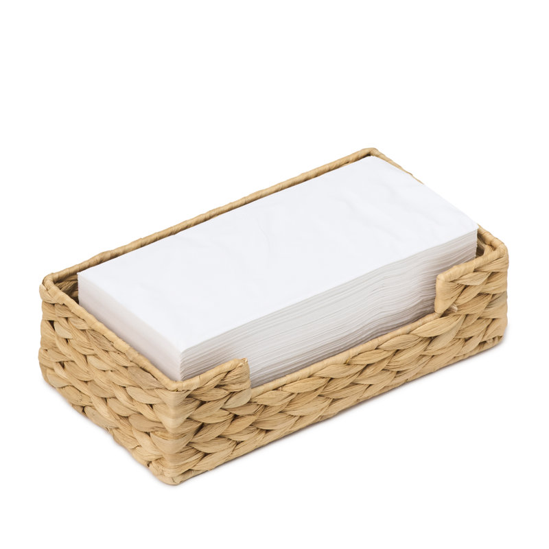 Distributeur de serviettes Elowen 9,5 x 5,5 x 2,8 po en jacinthe d'eau brun - distributeur tissé pour la cuisine ou la salle de bain (ensemble de 2)