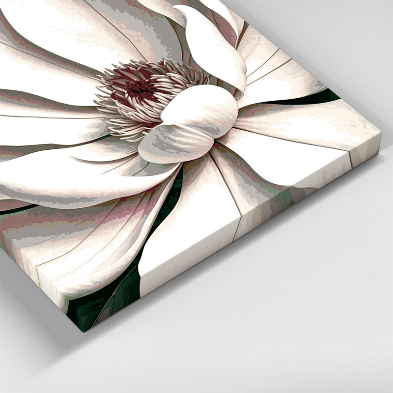 "Watercolor Botanical 9", art mural sur toile grise, H 12 po x l 12 po