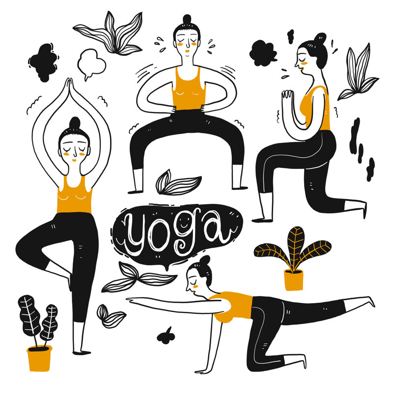 People Doing Yoga by Iwat1929 - Wrapped Canvas Print, 30cm H x 30cm W x 3.8cm D