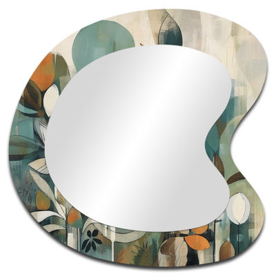 Miroir mural orange et vert abstrait Bohemia III