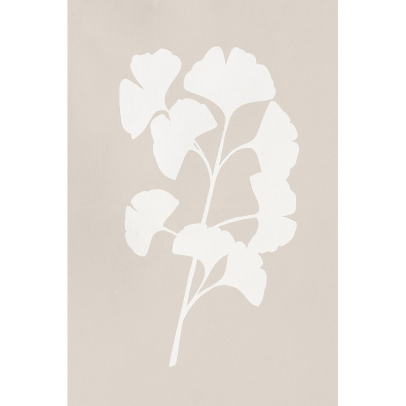 Ginkgo Branch I - Painting, 122 cm H x 81 cm W, Black Floater Frame