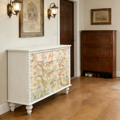 Commode d'entrée Mid-Century en bois massif