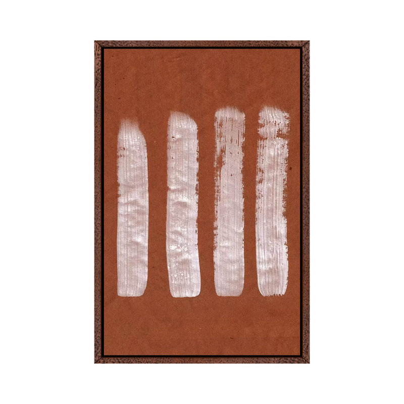 Cocoa Brush Strokes - Painting on Canvas, 66.04cm H x 45.72cm W x 3.81cm D, Classic Brown Wood Framed