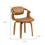 Chaise rembourrée brune et naturelle en similicuir-1123853813