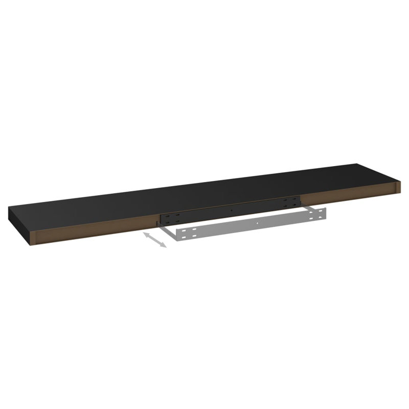 Ensemble de 4 tablettes murales pour cadres photo, H 1,5 po x l 35,4 po x P 9,3 po, Noir