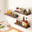 Floating Wall Shelves Set Of 3 - Rustic Farmhouse Decor For Bathroom Over Toilet, Living Room, Bedroom, Kitchen - Sturdy Paulownia Wood With Metal Guardrails - Easy Installation-50938417