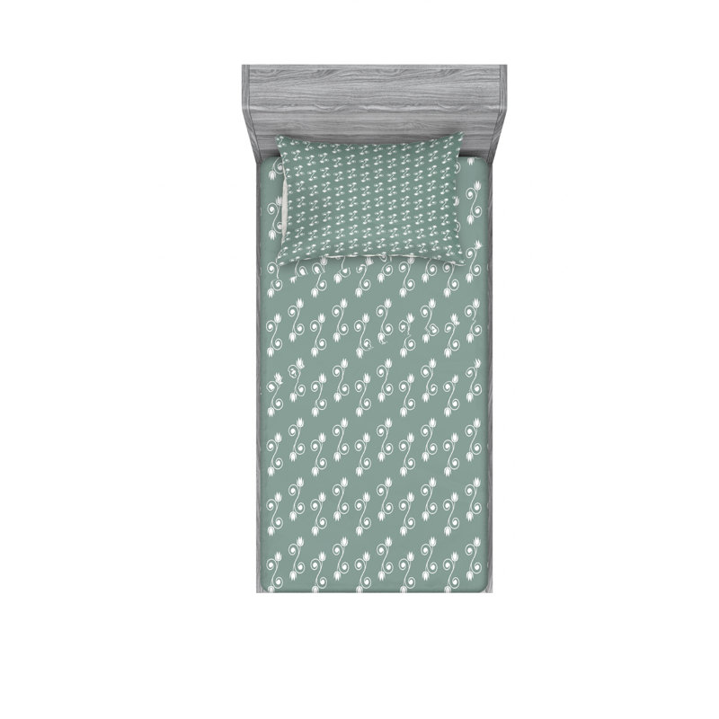 Ensemble de draps Tulipon, Ensemble de draps pour lit simple avec drap-housse