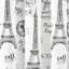 Paris Bonjour Cotton Shower Curtain Black/White Single 72X72