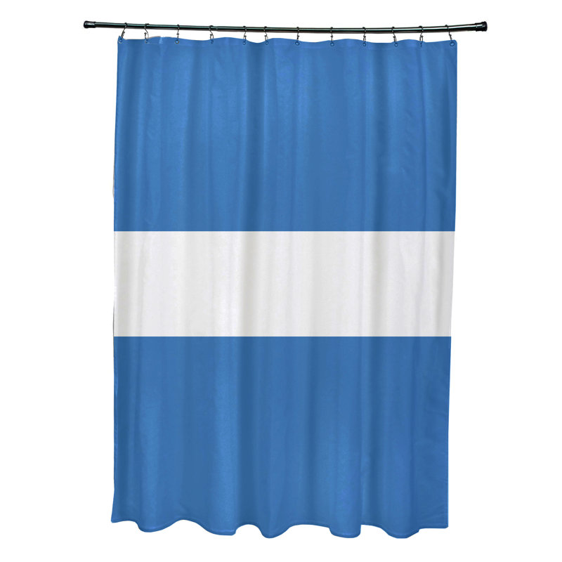 Rideau de douche simple Floral, Azur