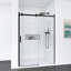 Double porte de douche coulissante en verre trempé avec poignée en acier inoxydable