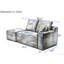 Canapé d'angle modulaire en velours côtelé gris avec pouf, petit canapé nuage avec assise profonde et 3 coussins, méridienne orientée à gauche