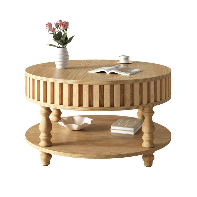 Table basse avec rangement Mid Mid Modern, Bois naturel
