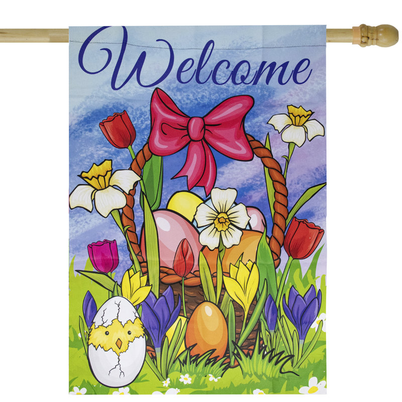 Drapeau extérieur Welcome Welcome Basket, H 40 po x l 28 po
