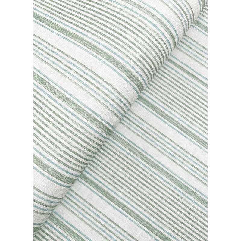 Ayanna Light Green Striped Wallpaper, Green