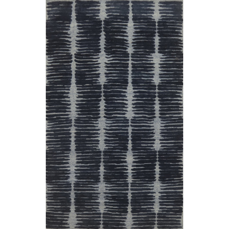 Modern Wool Abstract Indian Area Rug 5x9