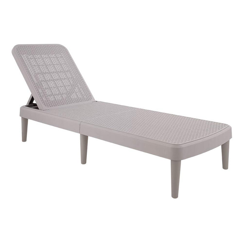 Luman All Weather Resin Chaise Lounge, Taupe
