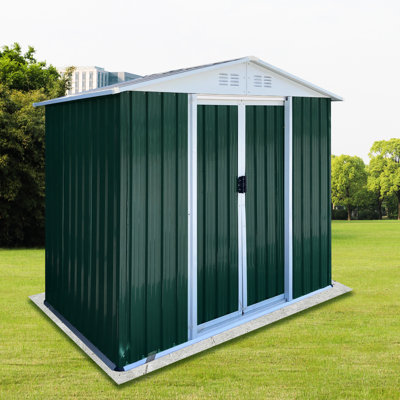 Remise de rangement extérieure de 6 pi x 4 pi avec toit Apex - Métal pour outils et articles de jardin