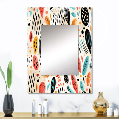 Motif d'animaux tribaux de couleur claire Aigner - décor de miroir mural géométrique unique, grand miroir géométrique, impression d'art en métal
