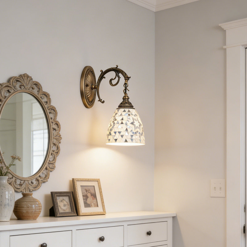 Turkish Moroccan Wall Sconce Lamp, Handmade Turkish  Mosaic Retro Ethnic Style Wall Lamp