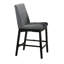 Ensemble de table de comptoir et 4 chaises Heni, rembourré gris, brun noyer foncé