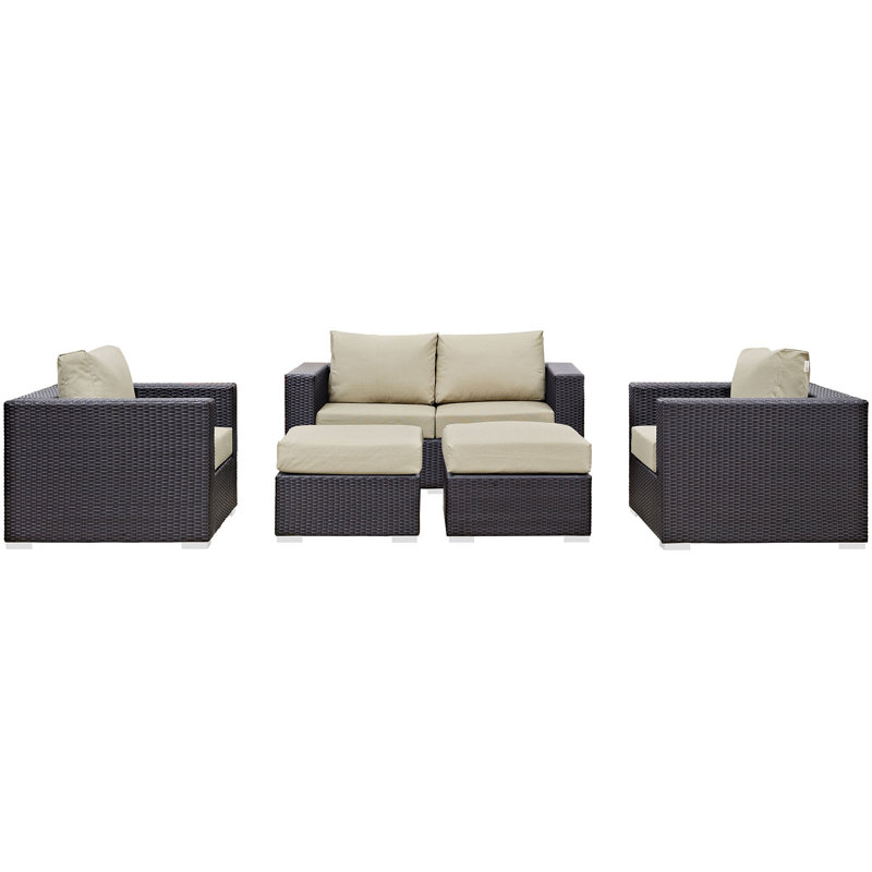Convene Modular Patio Conversation Set with Cushions, Beige