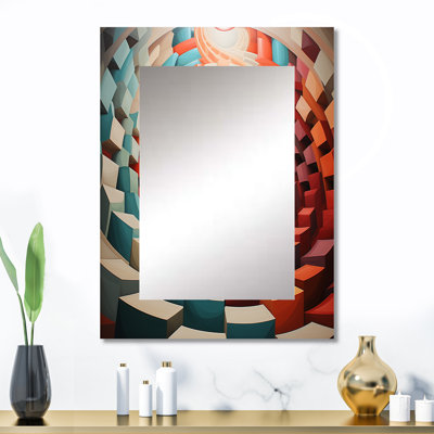 Colourful Op Art Surrealism IV - Large Wall Mirror On Metal