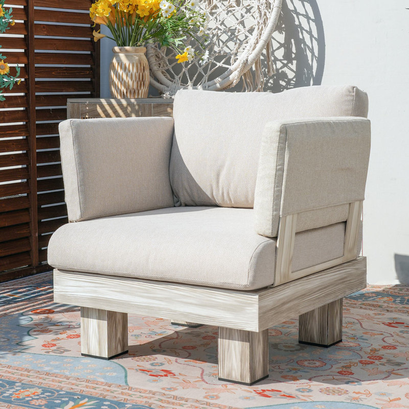 Shenia  Outdoor Patio Upholstered Armchair