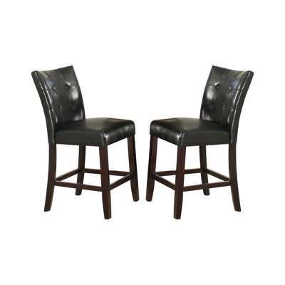 Chaise de salle à manger rembourrée en cuir (ensemble de 2)