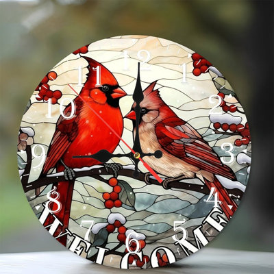 Horloge murale en bois 10 po, mouvement silencieux, à piles (piles AA non incluses), décor artistique, parfait pour les décorations
