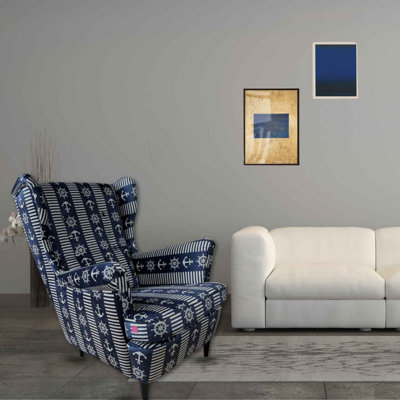 Velvet Wingback Chair