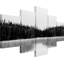 Nature, paysage, noir, blanc, gris, rustique, forêt, lac, paysage, photographie, art contemporain, scénique sur toile, ensemble de 5 pièces