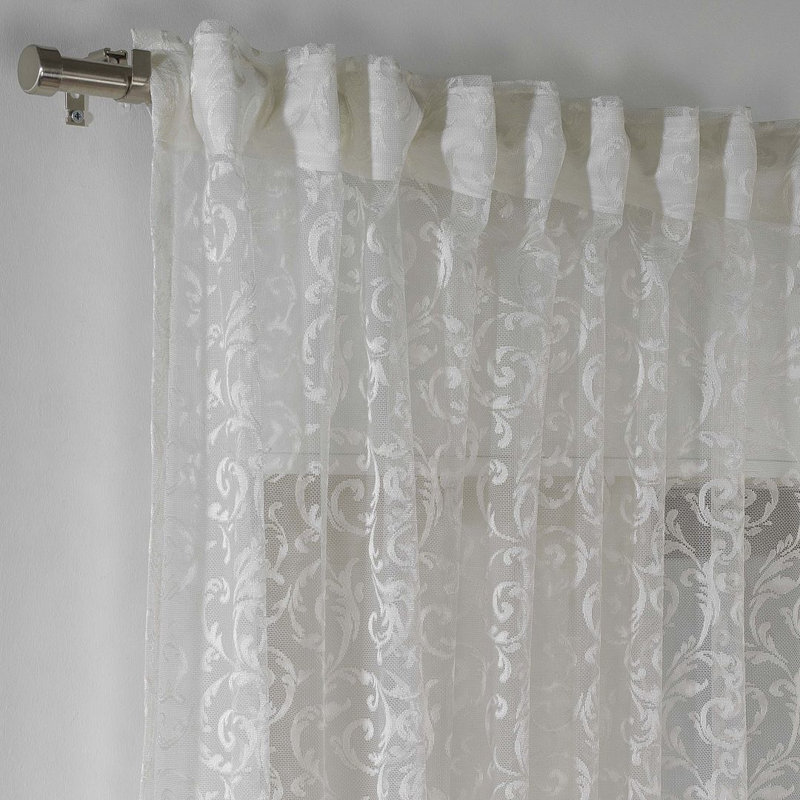 Extra Long & Extra Wide Classic Lace Single Panel Curtain, Cream, 140cm Width x 325cm Drop