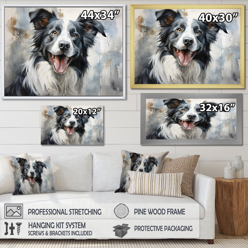 Dog Faithful Companion II - imprimé, Toile tendue, H 16 po x l 32 po x P 1 po