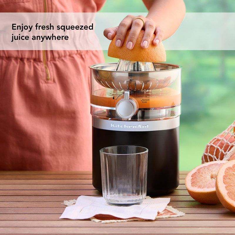 KitchenAid Go Cordless Citrus Juicer with Auto-Reversing Reamer & Precision Pour Spout
